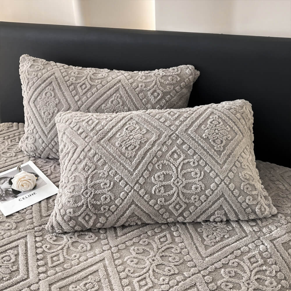 Housse de matelas drap-housse en velours de lait chaud gaufré de style baroque