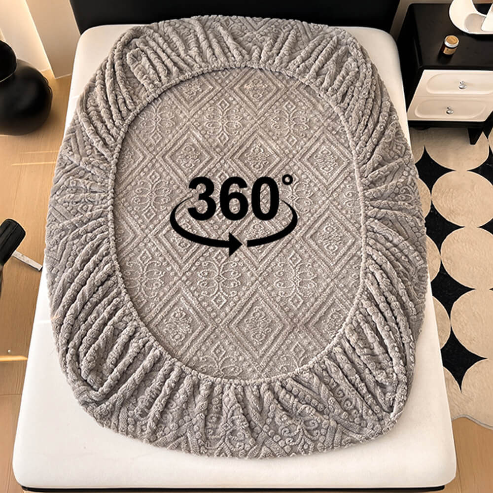 Housse de matelas drap-housse en velours de lait chaud gaufré de style baroque