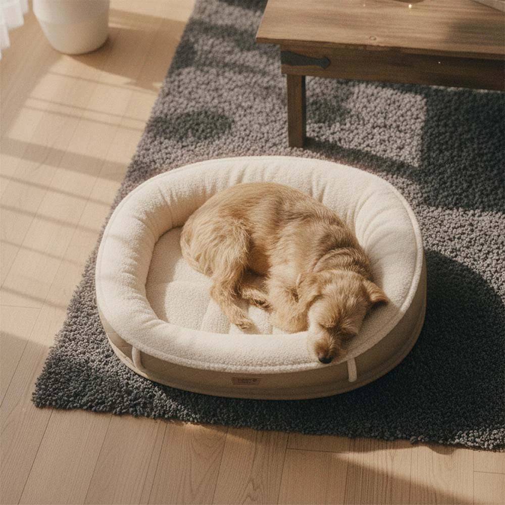 Deluxe Faux Leather & Plush Removable Orthopedic Donut Dog Bed - WarmNest