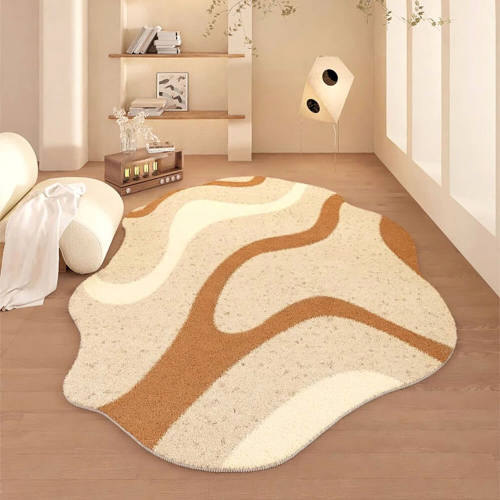 Alfombra casera de cachemir suave de faux suave de lujosa con forma irregular