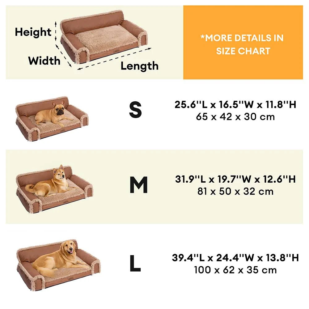 Luxe Faux Leather Plush Sponge Sponge Orthopedic Dog Bed - Calentamiento