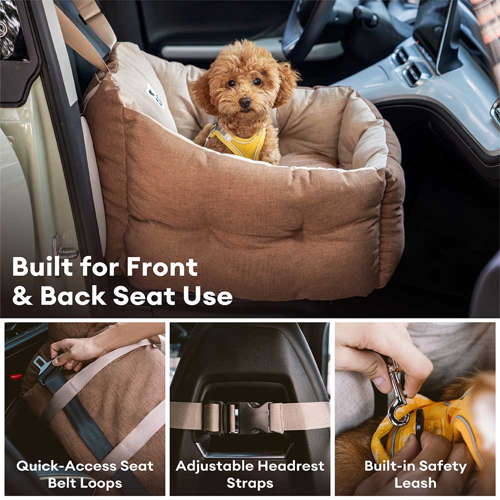 Proteção de viagem Booster Cama de assento de carro para cachorro elevada e espessa à prova d'água