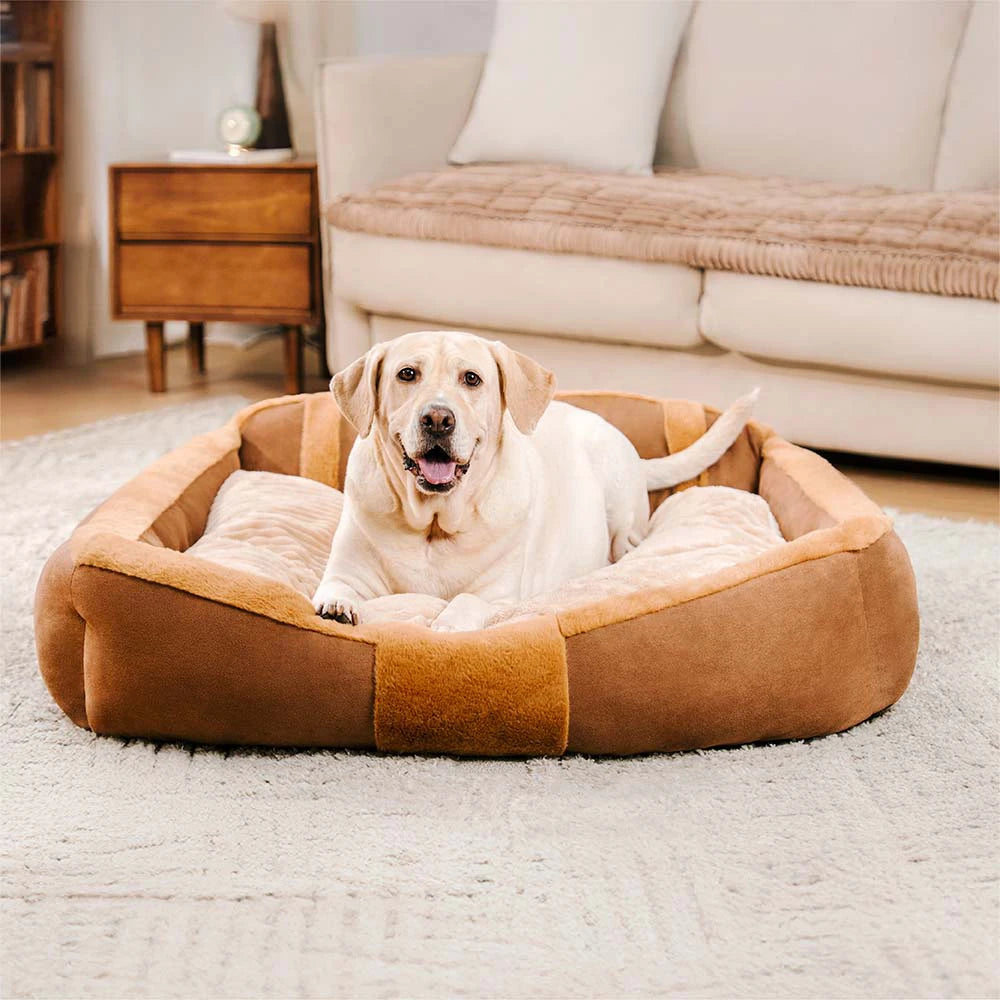 Vintage Large Cozy Calming Sofa Dog Bed