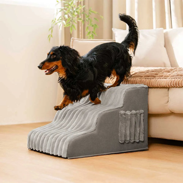 2 in 1 Fluffy Plush Sponge Detachable Pet Stair&Bed - CreamyRamp