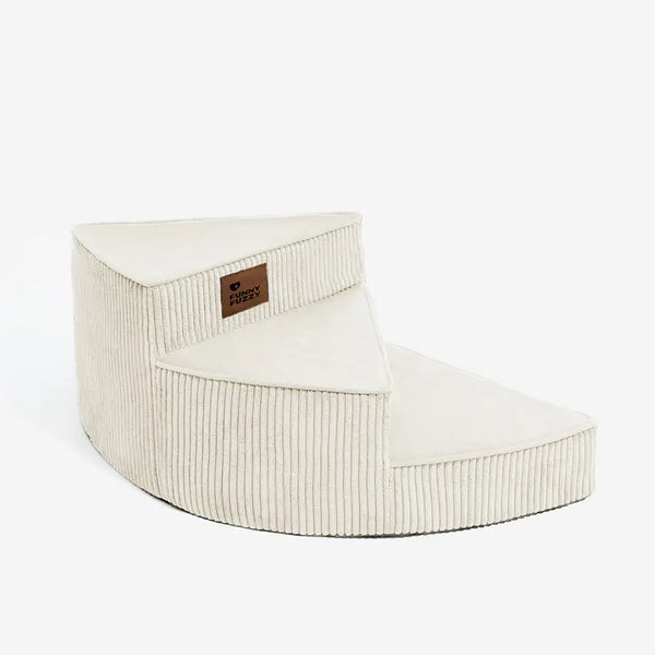 Cozy Corduroy Joint-Friendly Removable Spiral Pet Stairs - CreamyStep