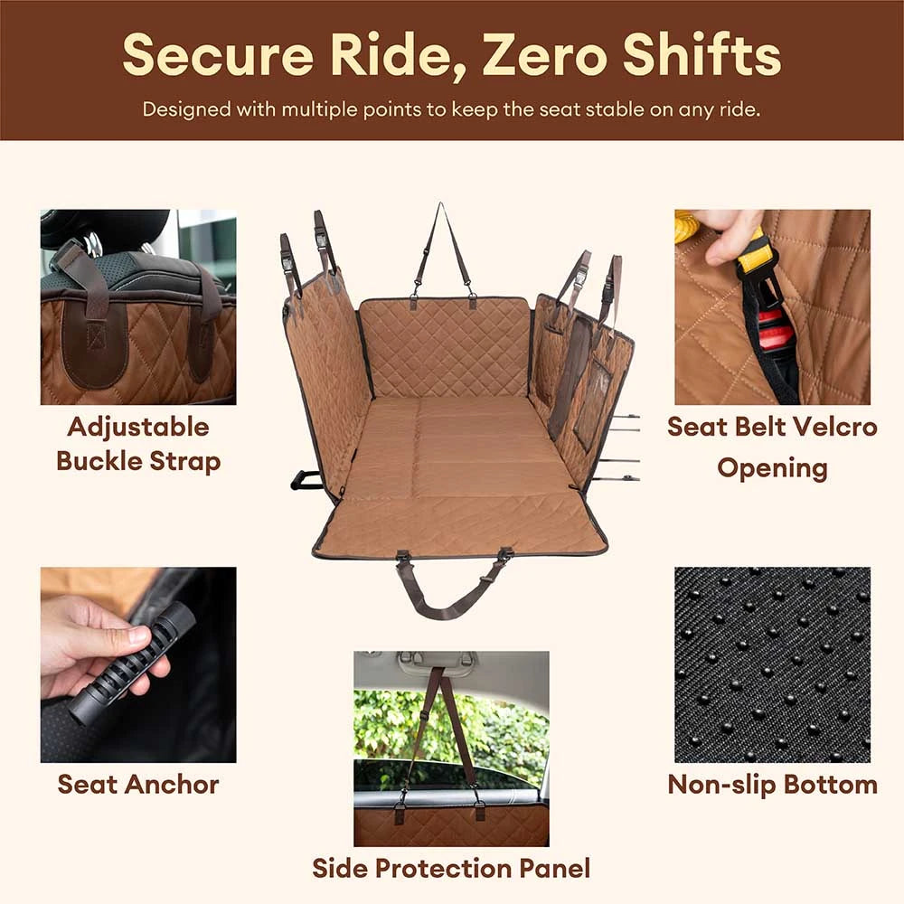 Cubierta de asiento de auto para hamacas para perros de cuero de cuero de piel sintética - Propsector de paseos