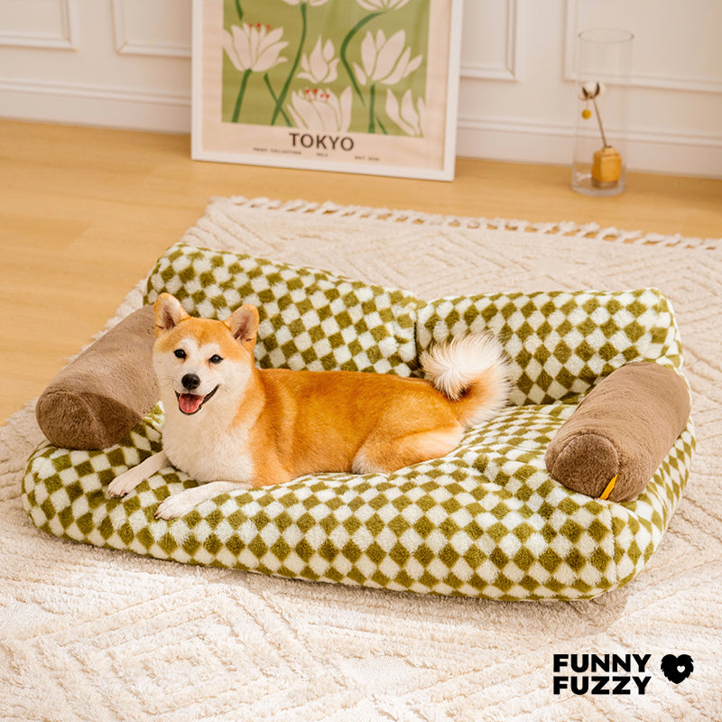 Vintage Leisure Diamond Dog & Cat Sofa Bed - FUNNYFUZZY