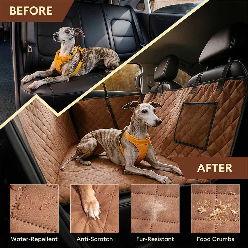 Cubierta de asiento de auto para hamacas para perros de cuero de cuero de piel sintética - Propsector de paseos