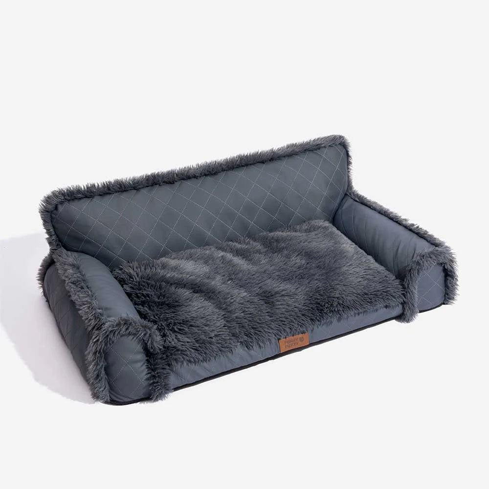 Luxe Faux Leather Plush Sponge Sponge Orthopedic Dog Bed - Calentamiento