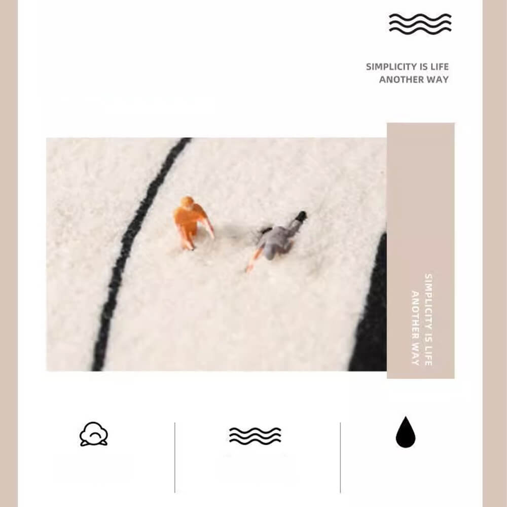 Einfacher, moderner Haushaltsteppich aus Kunstkaschmir mit Linienstruktur