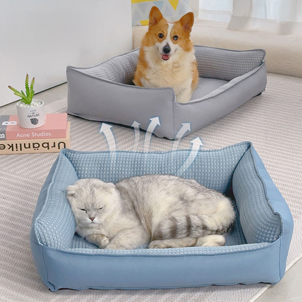 Cama sofá de perro lavable de enfriamiento transpirable espalable