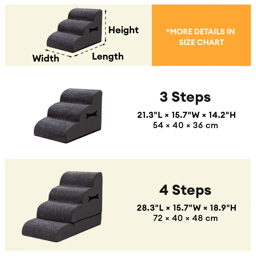 Escaleras de perro suave sin deslizamiento ajustables con rampa suave