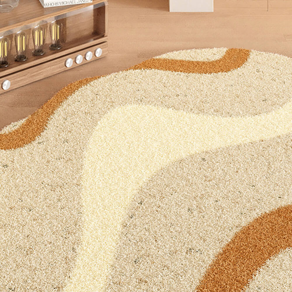 Alfombra casera de cachemir suave de faux suave de lujosa con forma irregular