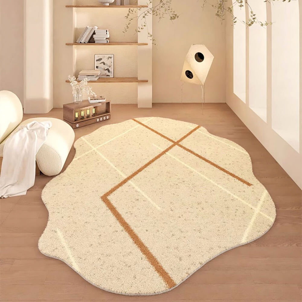 Alfombra casera de cachemir suave de faux suave de lujosa con forma irregular