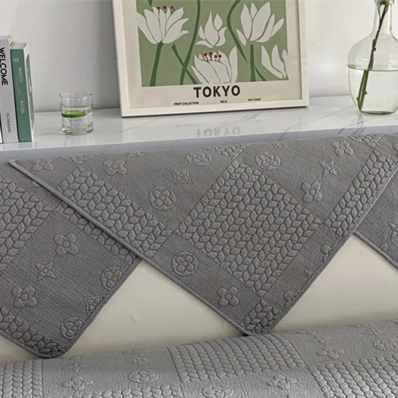 Bordado de trigo 3D algodón lavable de algodón sin deslizamiento de la cubierta del sofá del rasguño