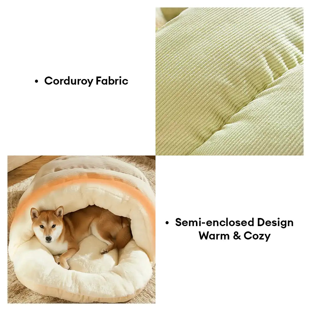 Fun Slipper-style Warm Removable And Washable Enclosed Pet Bed
