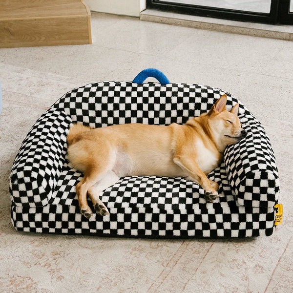 Checkerboard Thick & Fluffy Washable Orthopedic Dog Sofa Bed - CheckMate