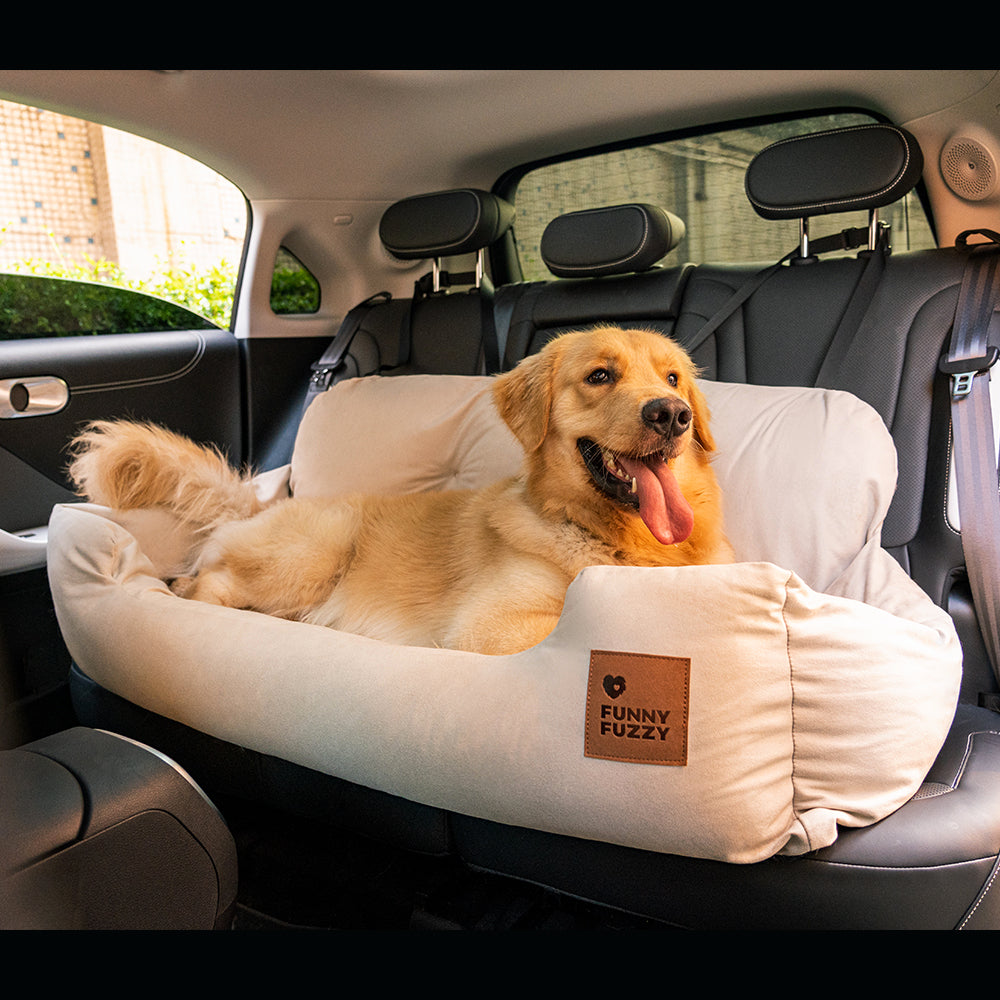 Travel Bolster Safety Medium Large Dog Car Back Seat Bed - FUNNYFUZZY