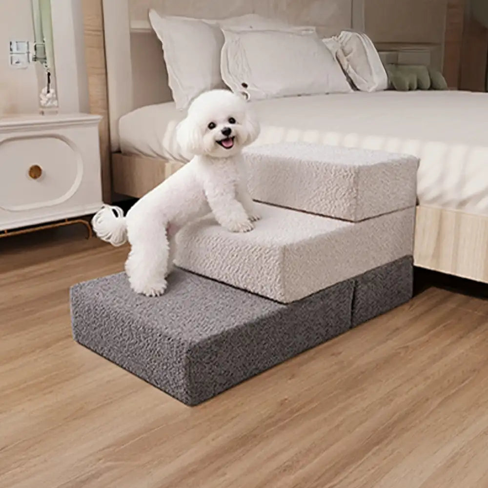 Chenille Durable Scratch-Resistant Foldable Blocks Multi-Level Dog Stairs