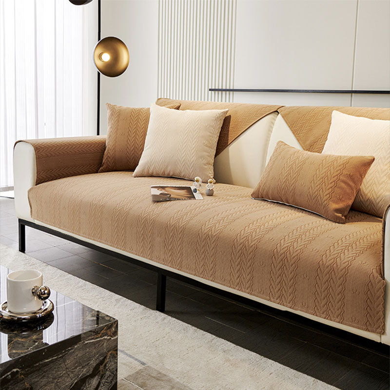 Cubierta de sofá sin deslizamiento transpirable impreso por oreja de trigo Chenille