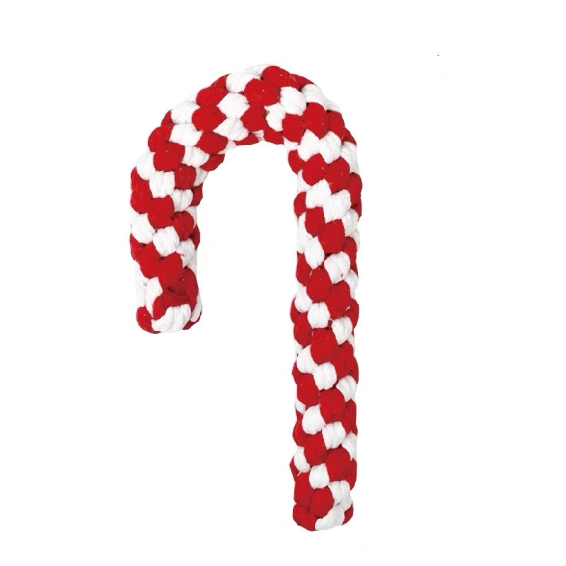 Weihnachts-Baumwollseil-Spielzeug, kaubeständig, Luxus-Hundegeschenke, Beißspielzeug