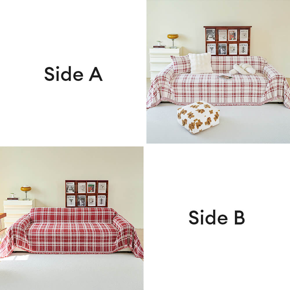 Cubierta clásica de una pieza reversible reversible a cuadros