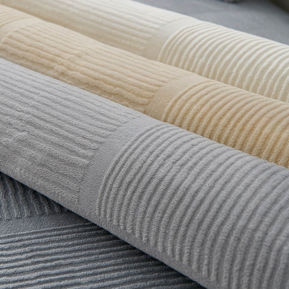 Cubierta clásica de sofá de felpa de cuadrado rayado