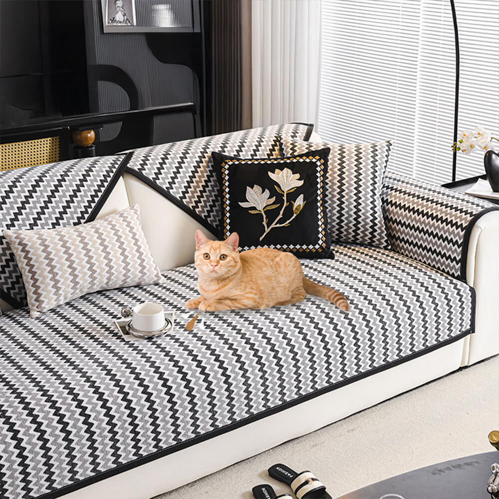 Non-Slip Wave Pattern Scratch and Wear Resistant Couch Cover