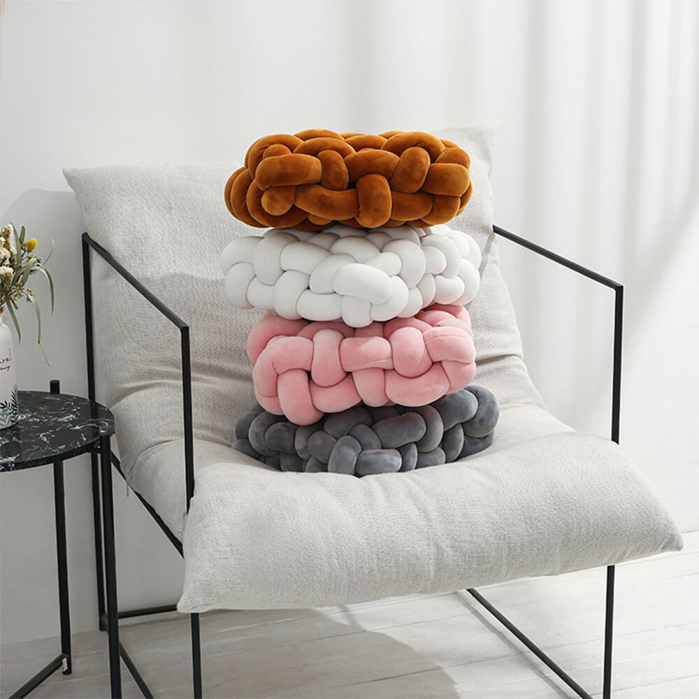 Square suave textura tejida almohada decorativa de cojín para el hogar