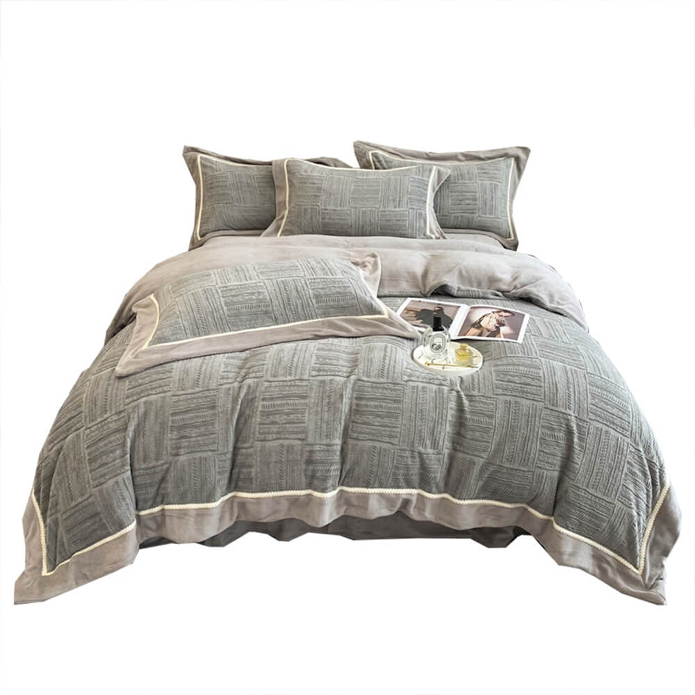 Velvet tierno y esponjoso juego de cama de lujo suave y cálido