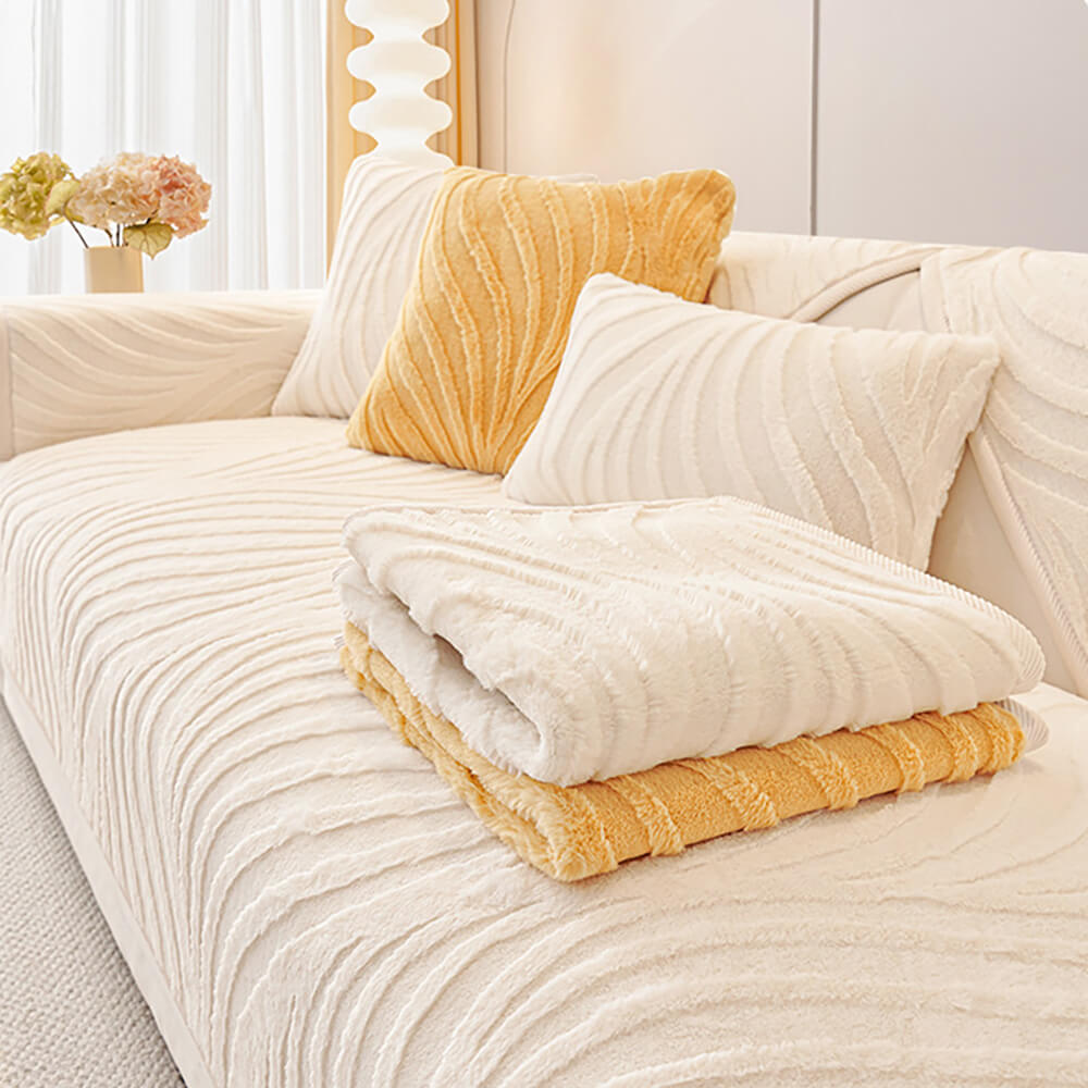 Cubierta de sofá sin deslizamiento con textura con textura de ondas