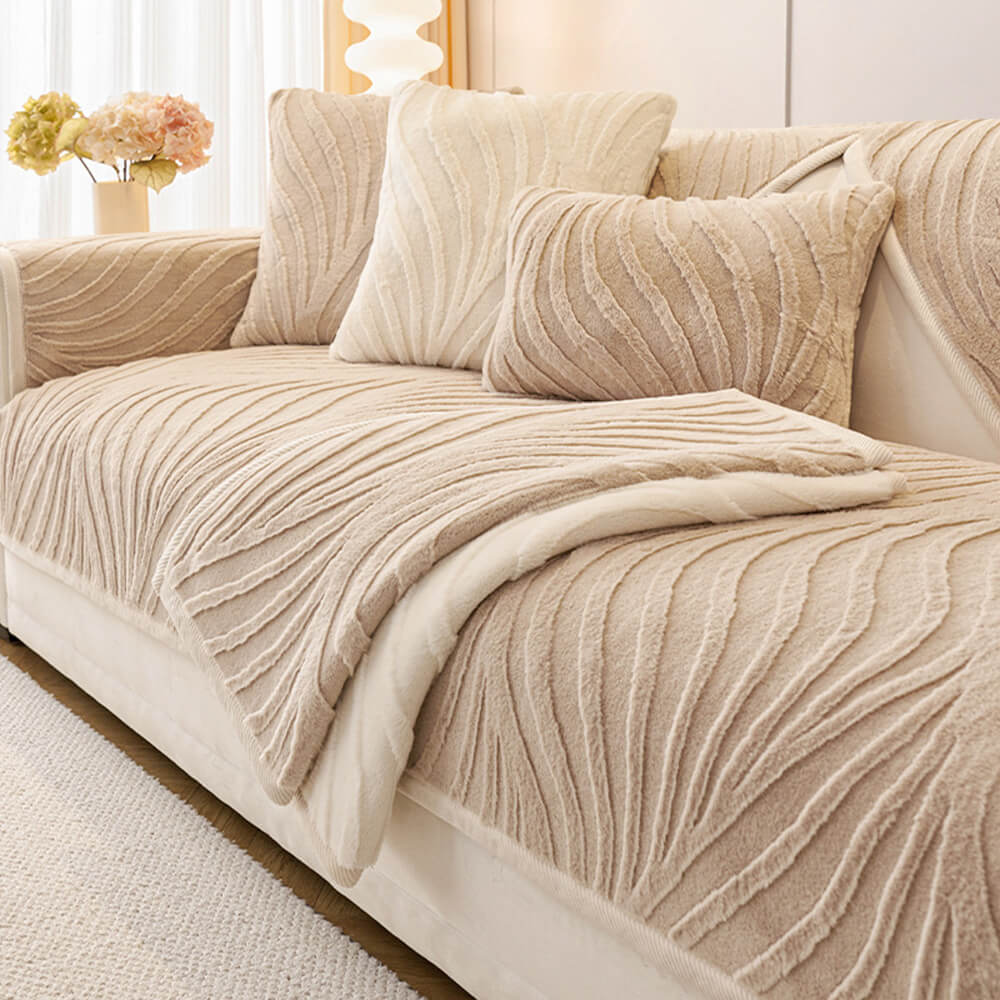 Cubierta de sofá sin deslizamiento con textura con textura de ondas