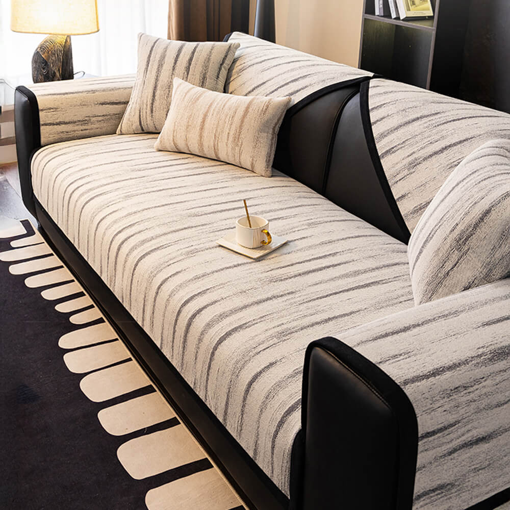 Chenille Textured Pattern Anti-Slip Scratch-Resistant Couch Cover