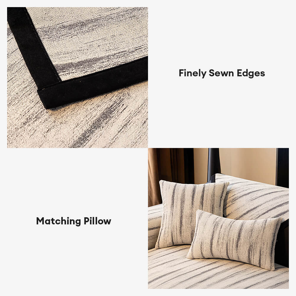 Chenille Textured Pattern Anti-Slip Scratch-Resistant Couch Cover