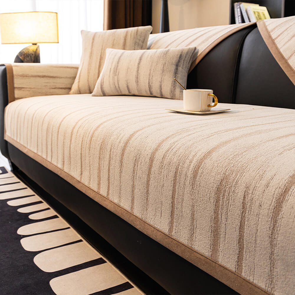 Chenille Textured Pattern Anti-Slip Scratch-Resistant Couch Cover