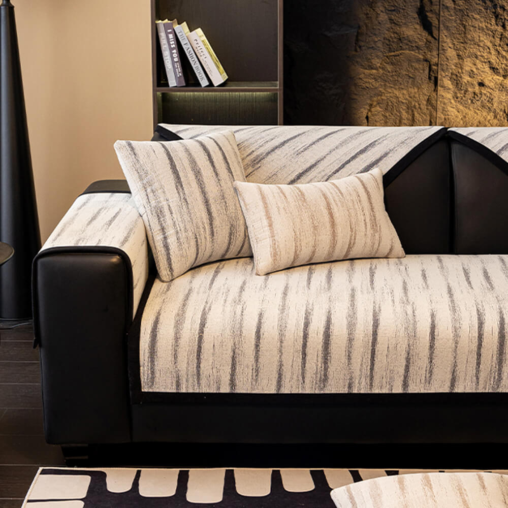 Chenille Textured Pattern Anti-Slip Scratch-Resistant Couch Cover