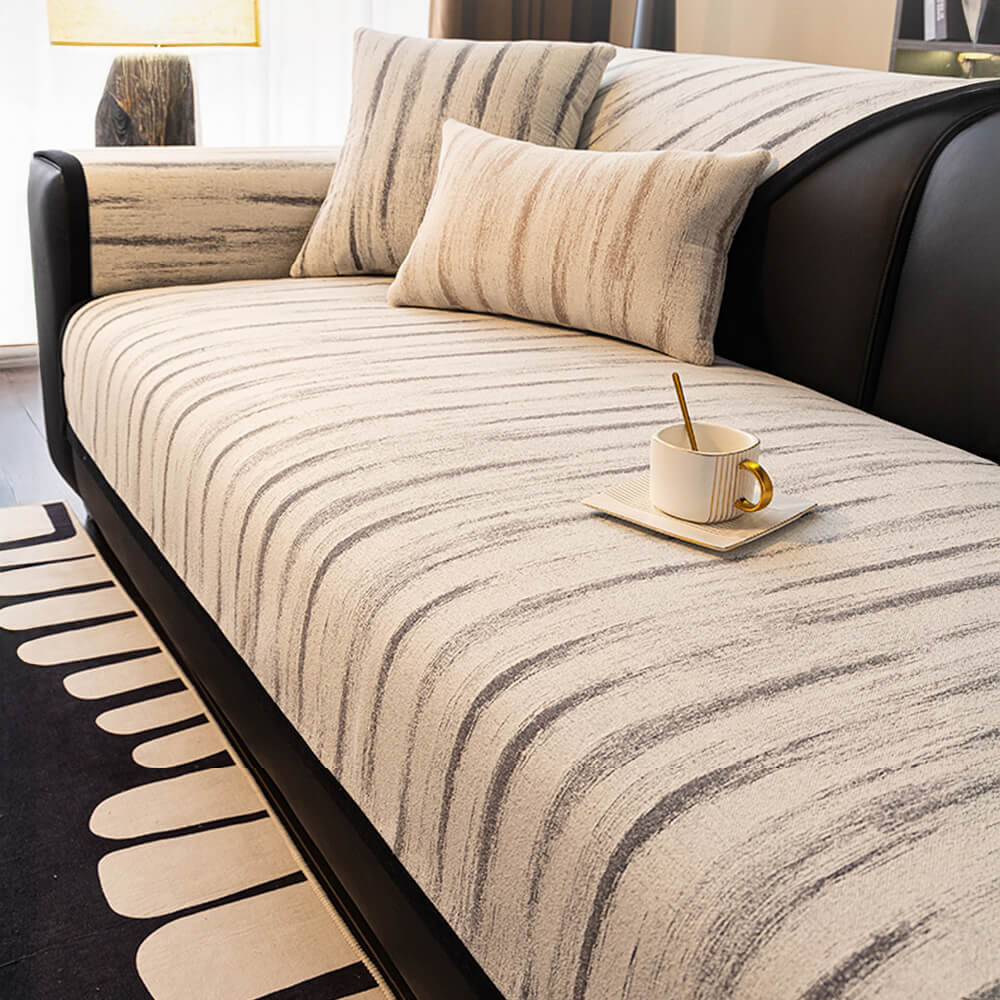 Chenille Textured Pattern Anti-Slip Scratch-Resistant Couch Cover