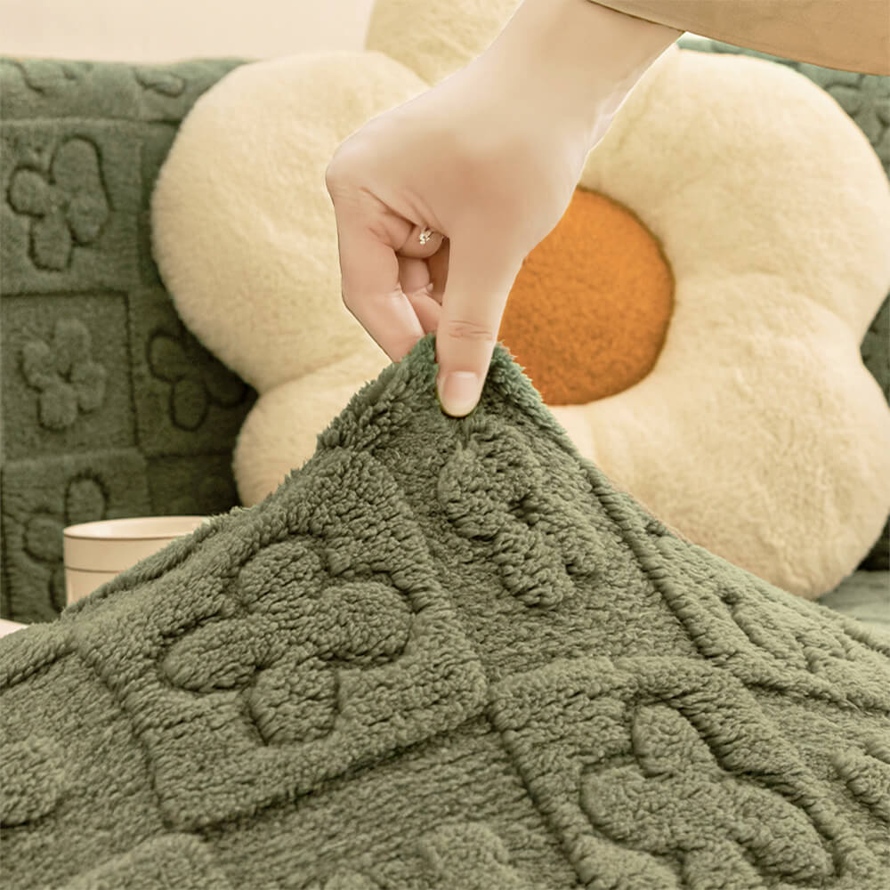Blumen-Jacquard-Fleece für wärmende Couch-Abdeckung