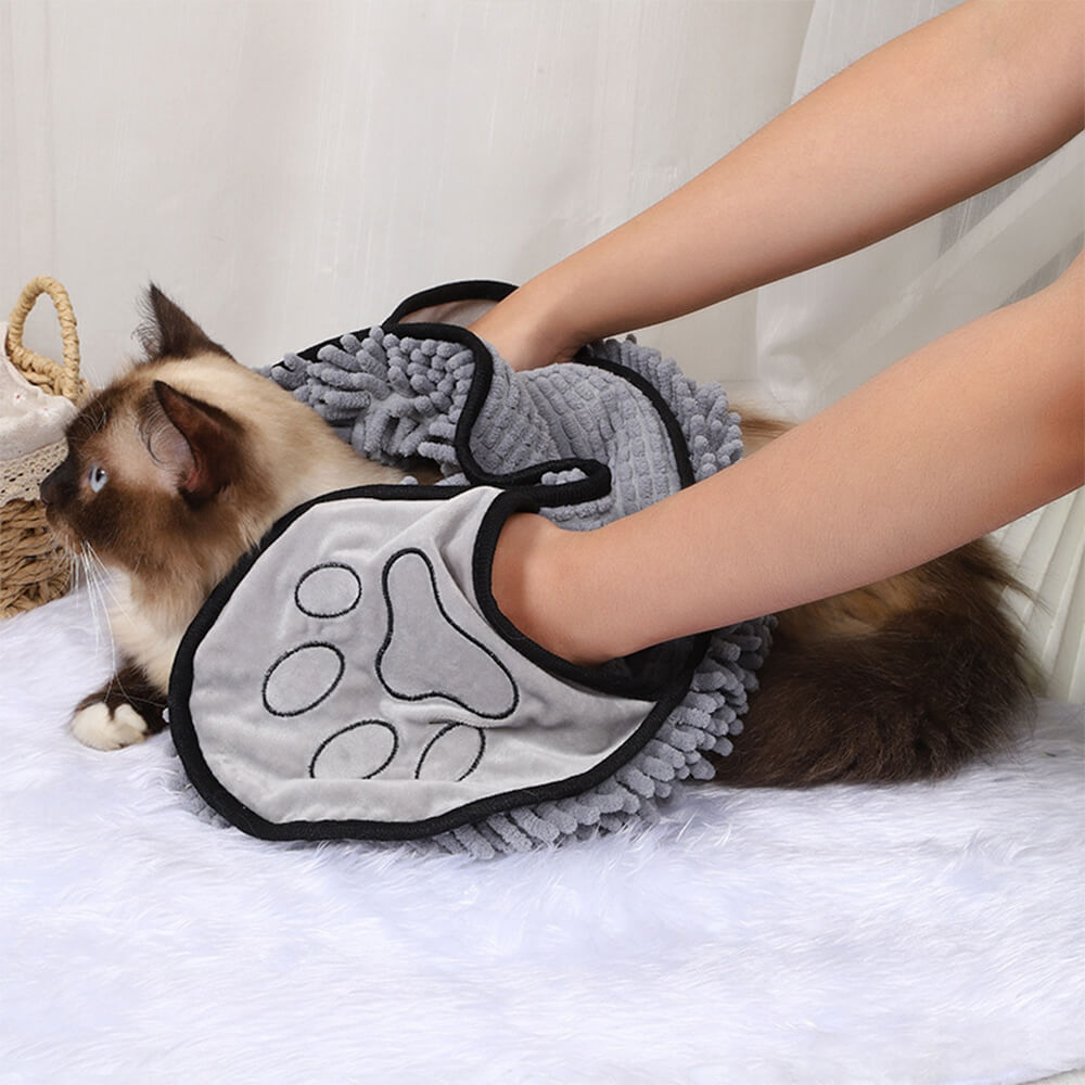 Soft and Quick-Dry Chenille Dog & Cat Bath Towel