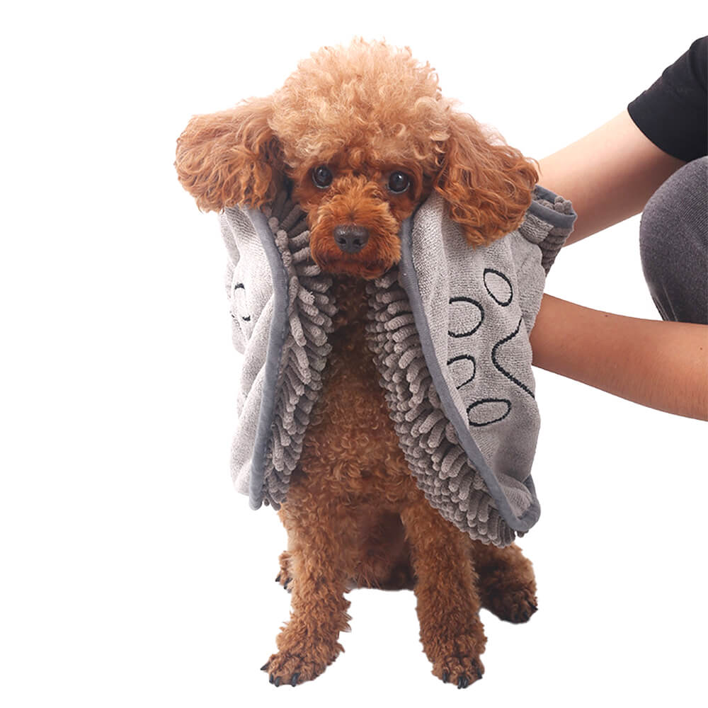 Soft and Quick-Dry Chenille Dog & Cat Bath Towel