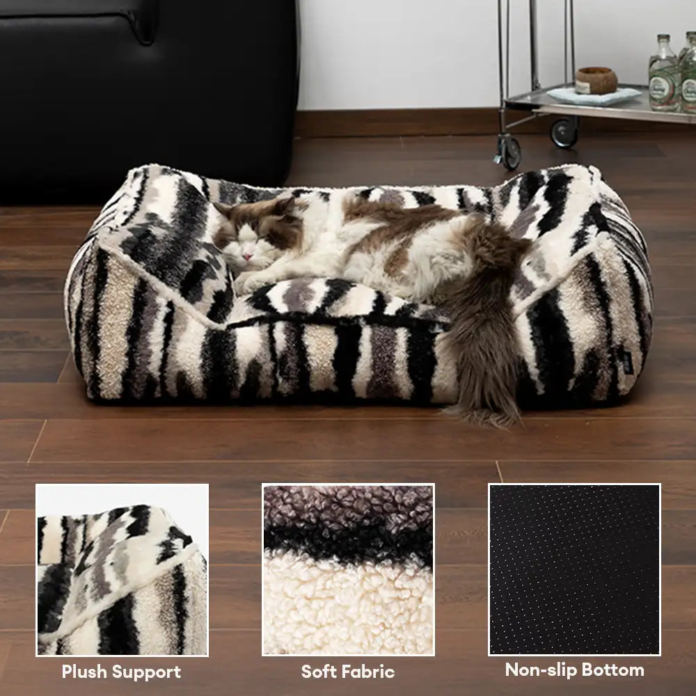 Lana de cordero sintética artística, cálida y resistente a los arañazos & Cama grande para perros Deep Sleep Comfort