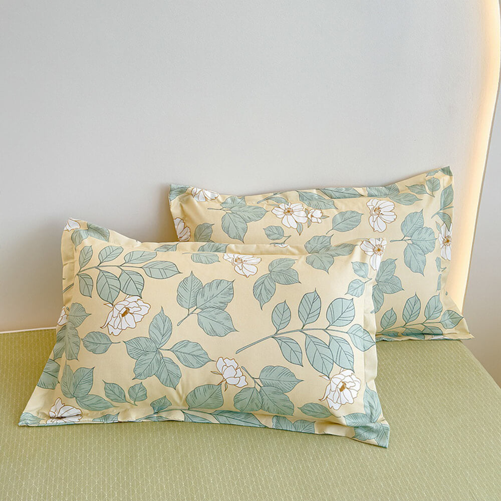 Brushed Washed Cotton Floral Bed Sheet Set
