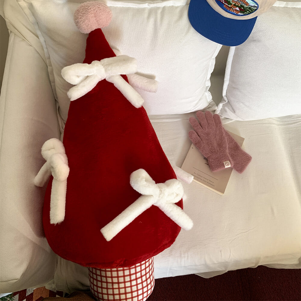 Árbol de Navidad Decoración grande Bowknot Almohada de sofá para el hogar multifuncional