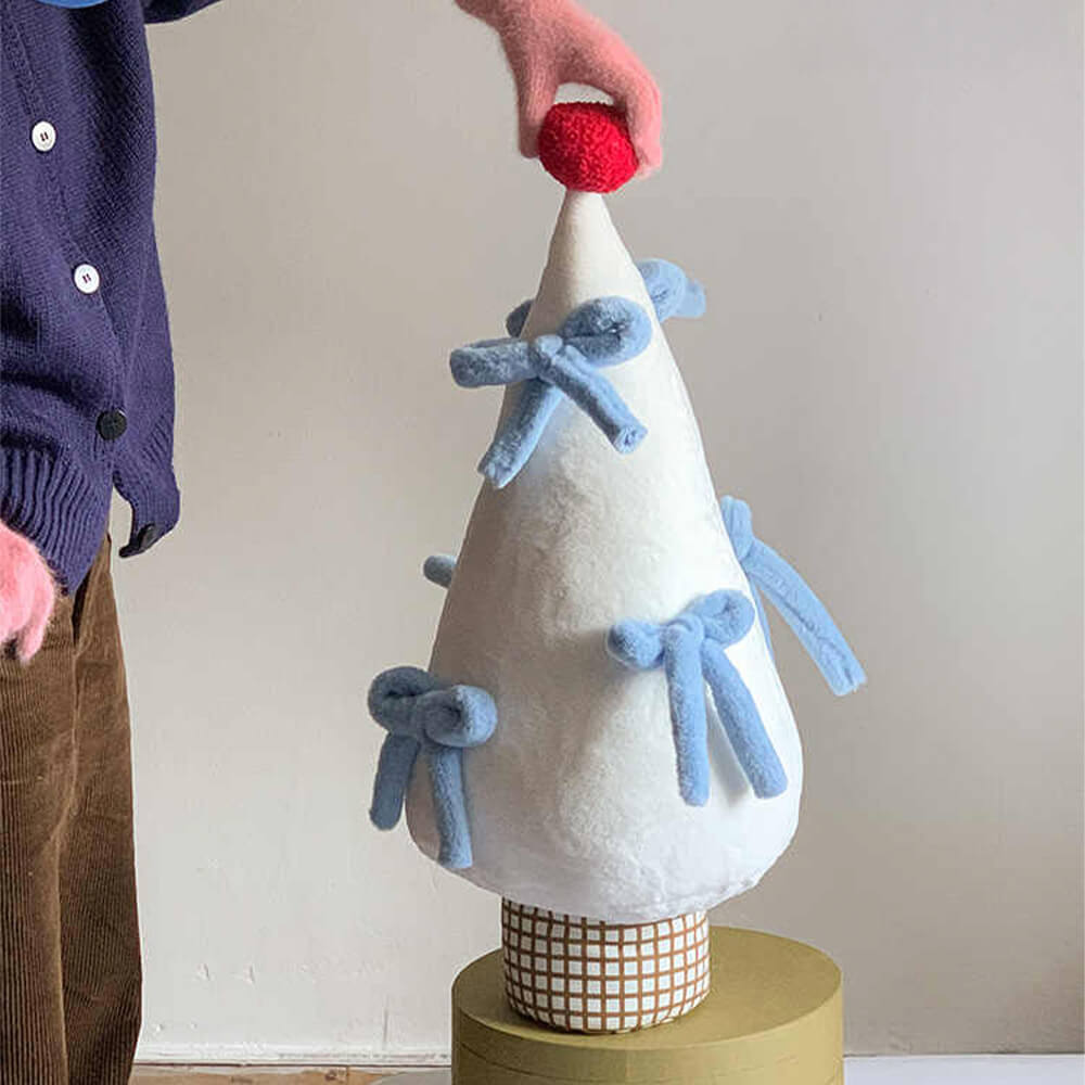 Árbol de Navidad Decoración grande Bowknot Almohada de sofá para el hogar multifuncional