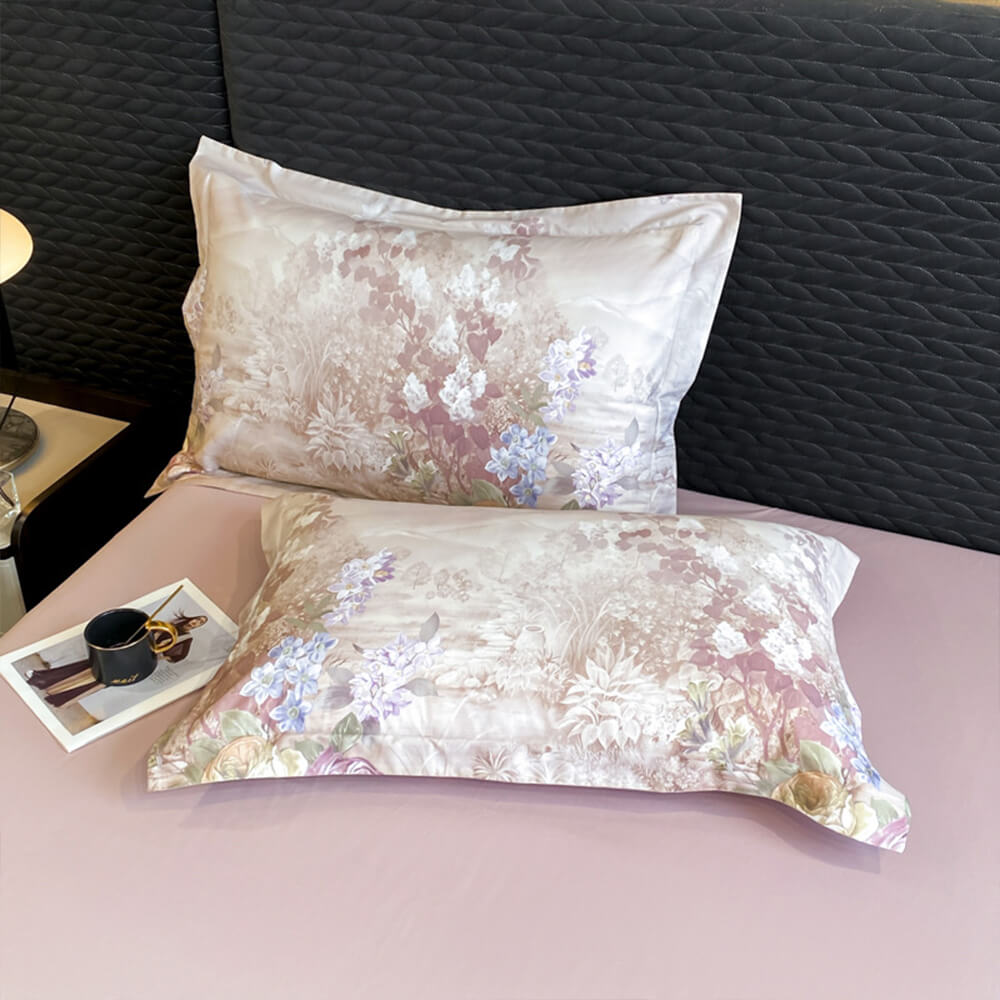 Elegant Oil Painting Style Floral Cotton Bed Sheet Set
