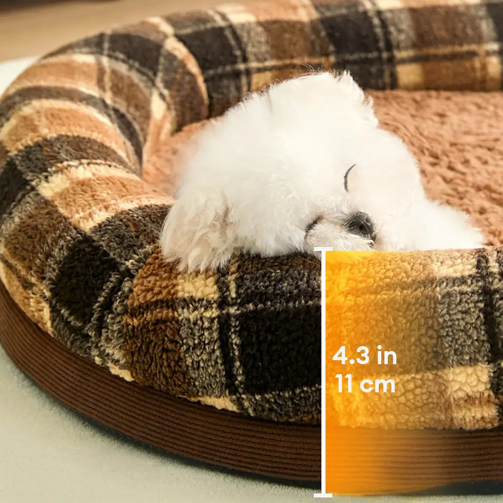 Faux Lambswool U-Shaped Removable Washable Orthopedic Pet Bed