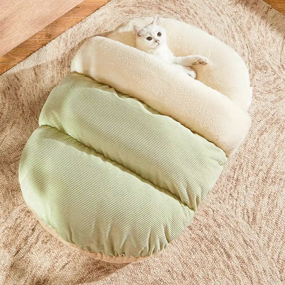 Fun Slipper-style Warm Removable And Washable Enclosed Pet Bed