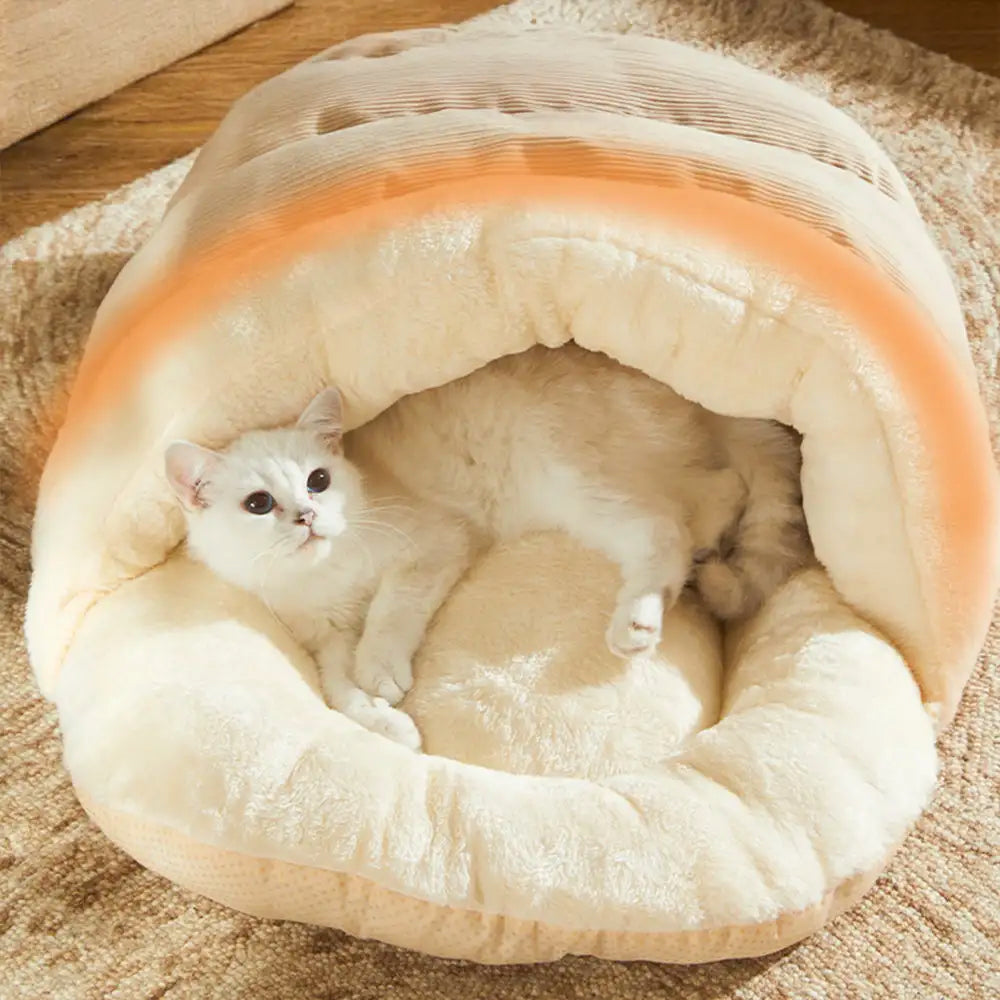 Fun Slipper-style Warm Removable And Washable Enclosed Pet Bed