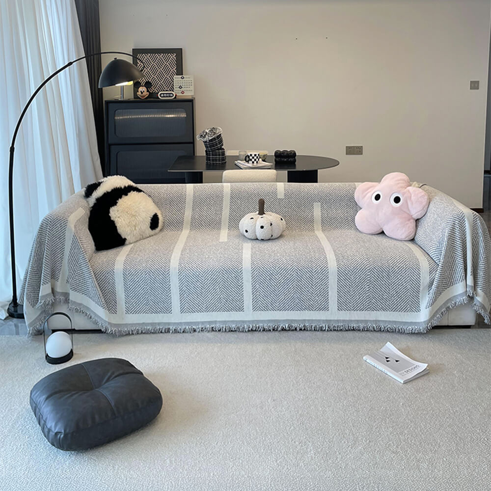 Patrón de espiga Patrón de chenilla Fleing Couch Tapa