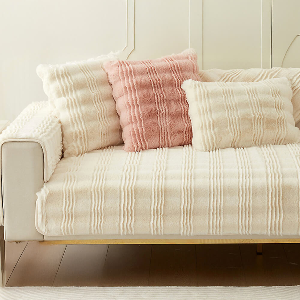 Cubierta moderna y cómoda con el sofá antideslizante de la piel del conejo